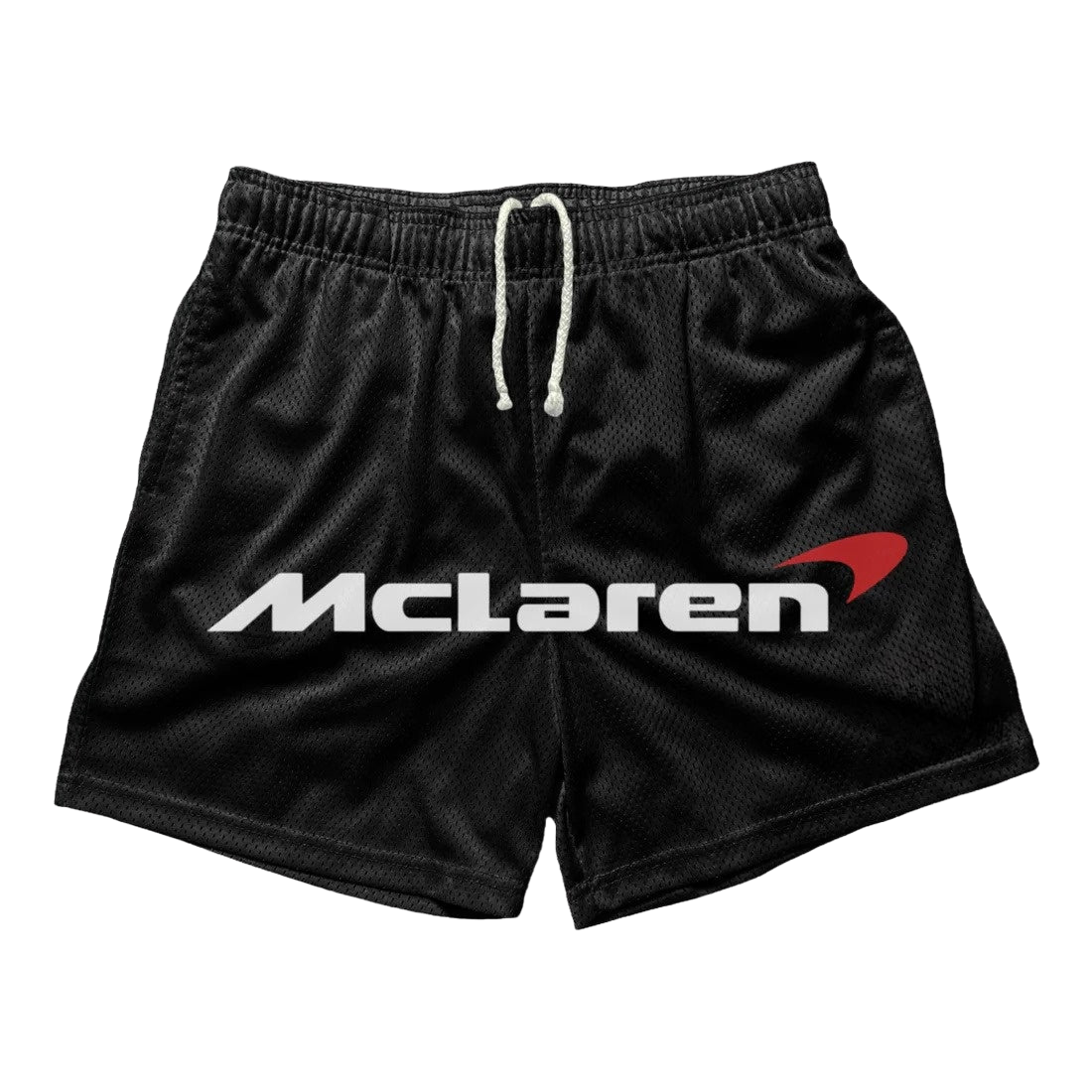 a black shorts with the word mcaen printed on it