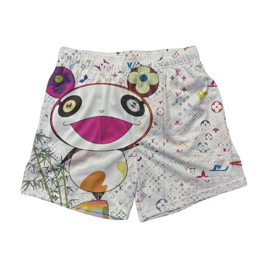 a white shorts with a cartoon character on it