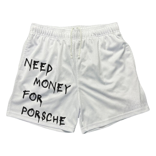 a white shorts with black writing on it