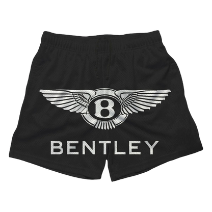 the bentley logo on a black shorts