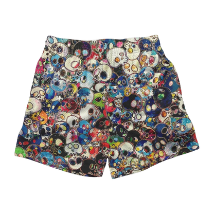 a colorful shorts with skulls and skulls on it