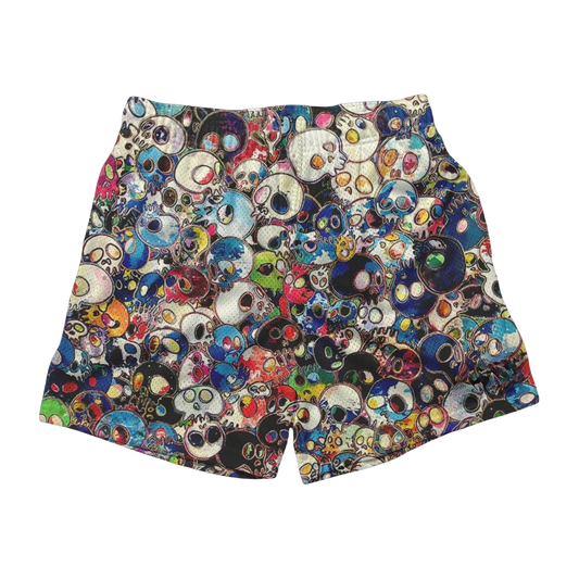 a colorful shorts with skulls and skulls on it