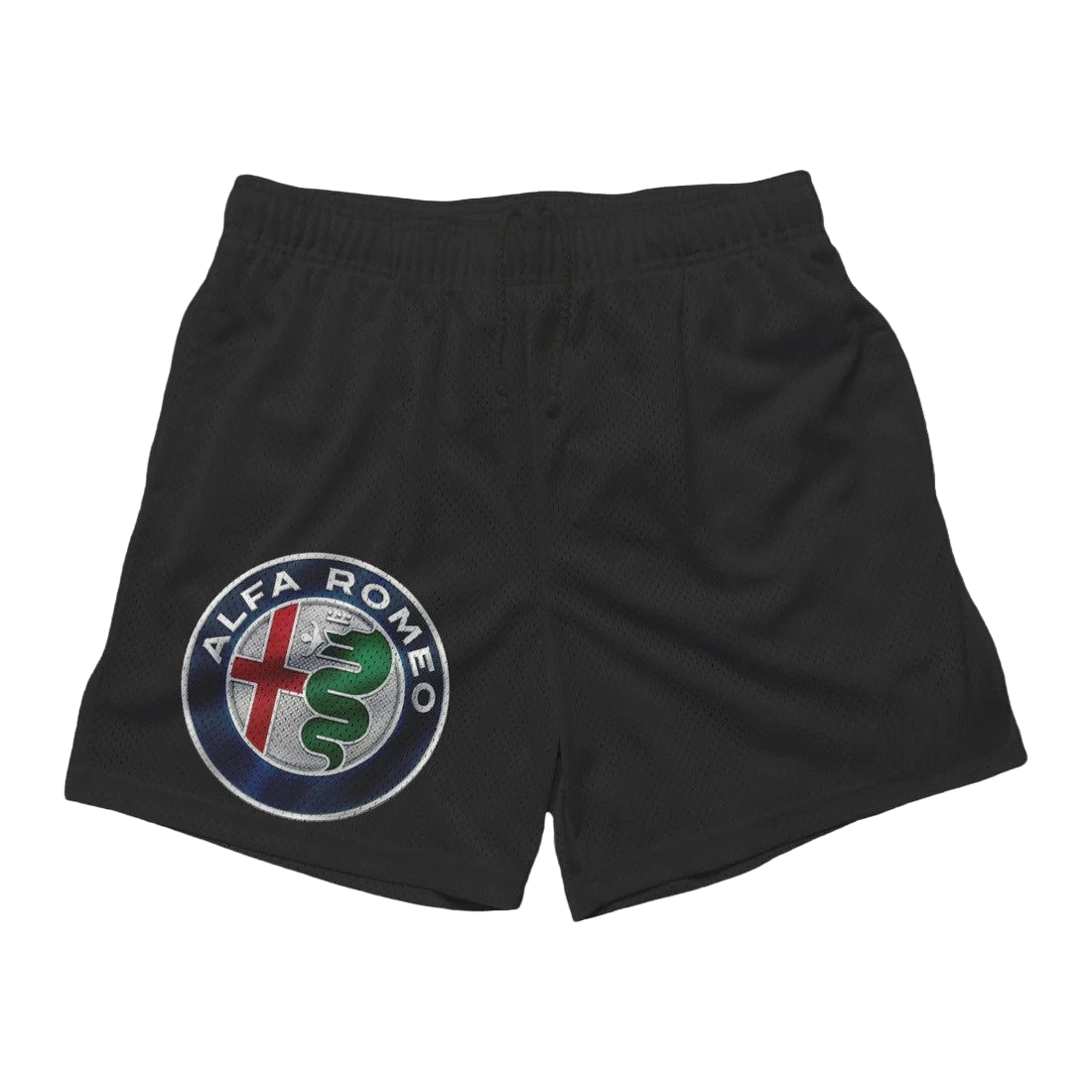a black shorts with the logo of a soccer team
