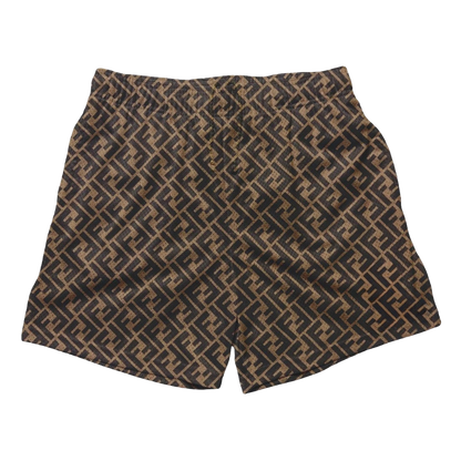 a brown and black patterned shorts