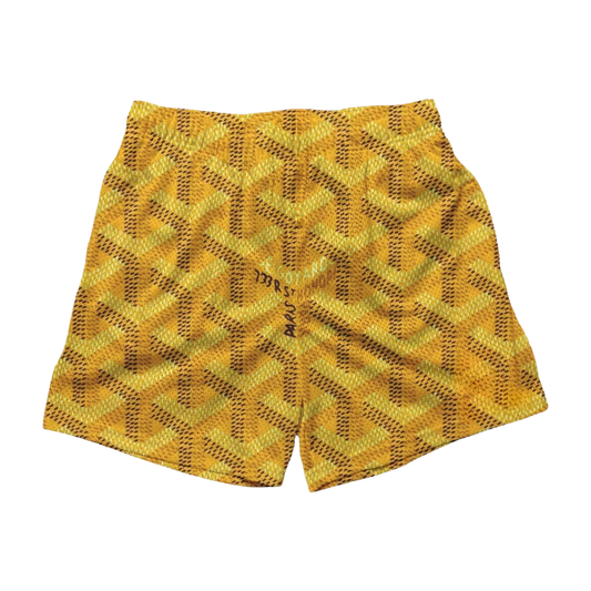 a yellow shorts with a pattern on it