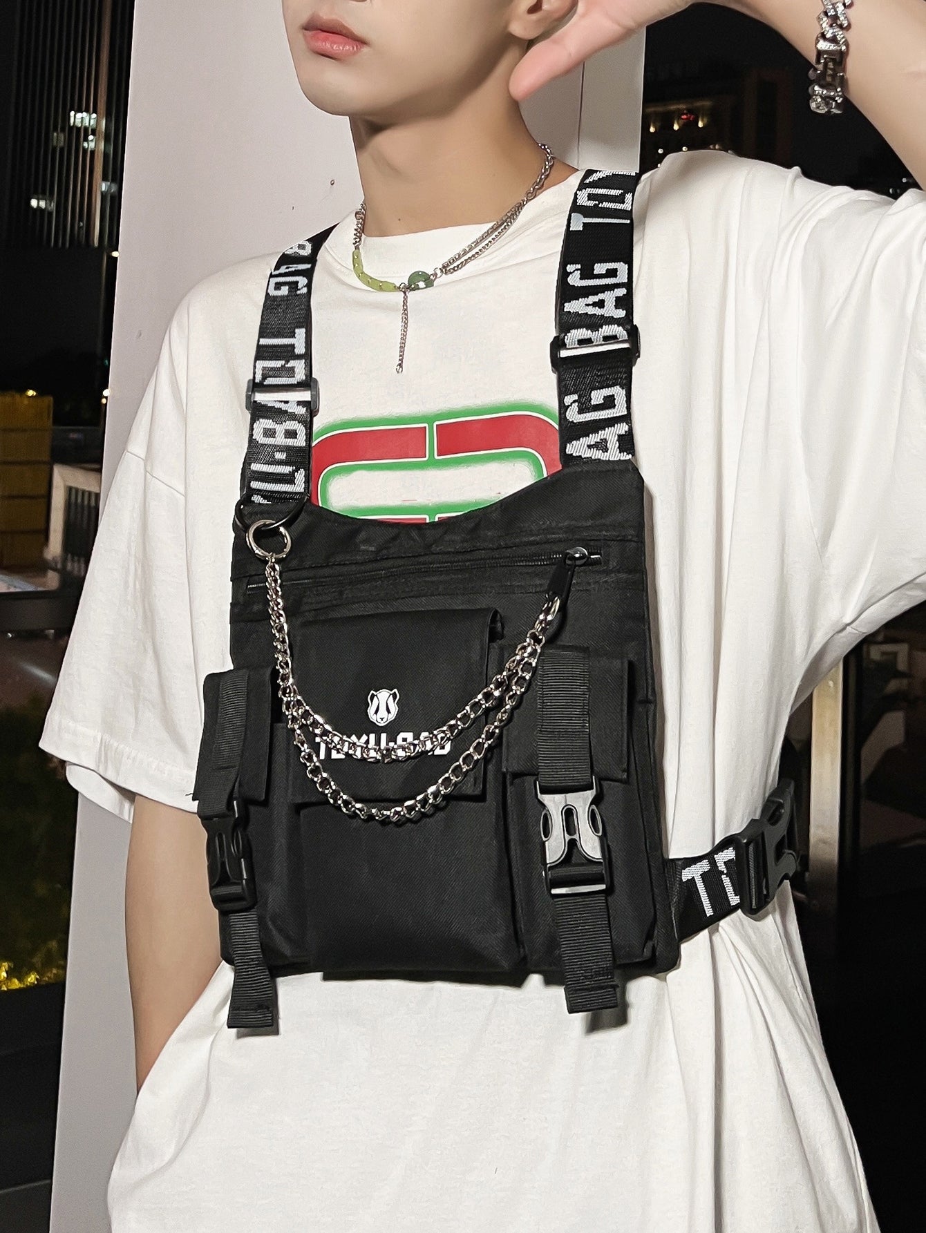 Strapped Chain Fanny Pack