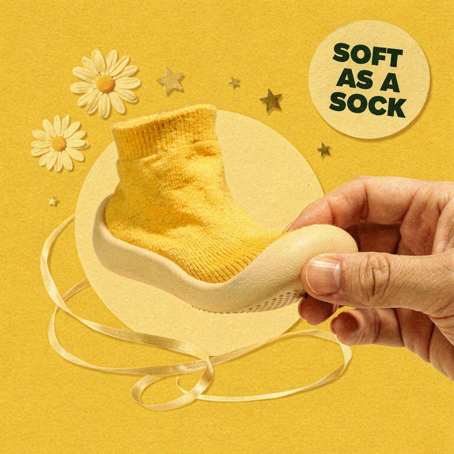 Squeeze test — soft as a sock